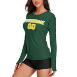 Custom Green Light Yellow Women's Long-Sleeve Shirt