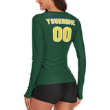 Custom Green Light Yellow Women's Long-Sleeve Shirt