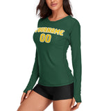 Custom Green Gold Women's Long-Sleeve Shirt