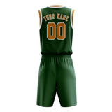 Custom Green Yellow Basketball Set