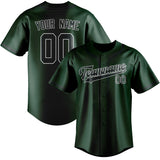 Custom Green & Dark Grey Colors Design Sports Baseball Jersey