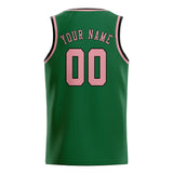 Custom Green & Light Pink Colors Design Sports Basketball Jersey