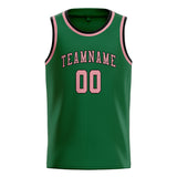 Custom Green & Light Pink Colors Design Sports Basketball Jersey