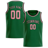 Custom Green & Light Pink Colors Design Sports Basketball Jersey