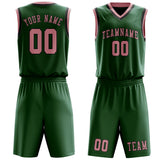 Custom Green Light Pink Basketball Set