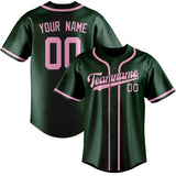 Custom Green & Light Pink Colors Design Sports Baseball Jersey