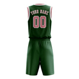 Custom Green Light Pink Basketball Set