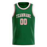 Custom Green & Light Pink Colors Design Sports Basketball Jersey