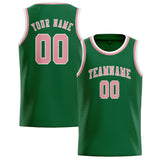 Custom Green & Light Pink Colors Design Sports Basketball Jersey