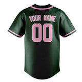 Custom Green & Light Pink Colors Design Sports Baseball Jersey