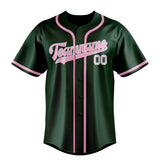 Custom Green & Light Pink Colors Design Sports Baseball Jersey