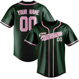Custom Green & Light Pink Colors Design Sports Baseball Jersey