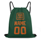 Custom Green Orange Drawstring Bag