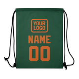 Custom Green Orange Drawstring Bag
