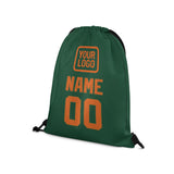 Custom Green Orange Drawstring Bag