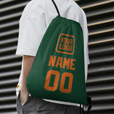 Custom Green Orange Drawstring Bag