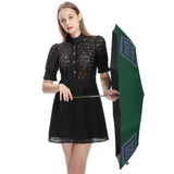 Custom Green Light Purple Automatic Umbrella