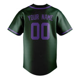 Custom Green & Light Purple Colors Design Sports Baseball Jersey