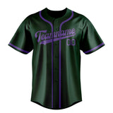 Custom Green & Light Purple Colors Design Sports Baseball Jersey