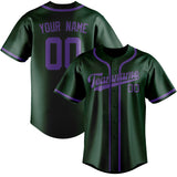 Custom Green & Light Purple Colors Design Sports Baseball Jersey