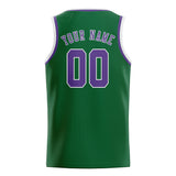 Custom Green & Light Purple Colors Design Sports Basketball Jersey