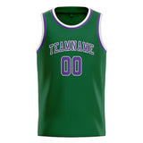 Custom Green & Light Purple Colors Design Sports Basketball Jersey