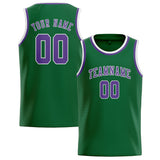Custom Green & Light Purple Colors Design Sports Basketball Jersey