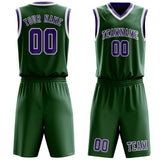 Custom Green Light Purple Basketball Set