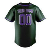 Custom Green & Light Purple Colors Design Sports Baseball Jersey