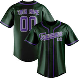Custom Green & Light Purple Colors Design Sports Baseball Jersey