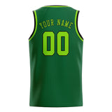 Custom Green & Emerald Green Colors Design Sports Basketball Jersey