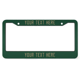 Custom Green Light Khaki License Plate Frame