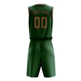 Custom Green Light Khaki Basketball Set