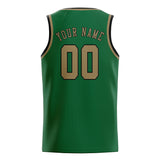 Custom Green & Light Khaki Colors Design Sports Basketball Jersey