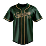 Custom Green & Light Khaki Colors Design Sports Baseball Jersey