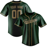 Custom Green & Light Khaki Colors Design Sports Baseball Jersey