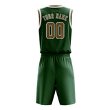 Custom Green Light Khaki Basketball Set