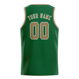 Custom Green & Light Khaki Colors Design Sports Basketball Jersey