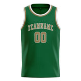 Custom Green & Light Khaki Colors Design Sports Basketball Jersey
