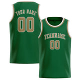 Custom Green & Light Khaki Colors Design Sports Basketball Jersey