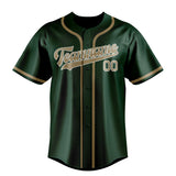 Custom Green & Light Khaki Colors Design Sports Baseball Jersey