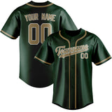 Custom Green & Light Khaki Colors Design Sports Baseball Jersey
