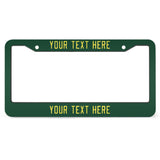 Custom Green Light Yellow License Plate Frame