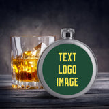 Custom Green Light Yellow Hip Flask