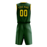 Custom Green Light Yellow Basketball Set