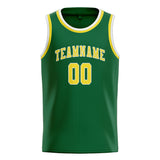 Custom Green & Light Yellow Colors Design Sports Basketball Jersey