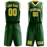 Custom Green Light Yellow Basketball Set