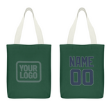 Custom Green Blue Canvas Tote Bag