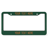 Custom Green Orange License Plate Frame