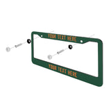 Custom Green Orange License Plate Frame